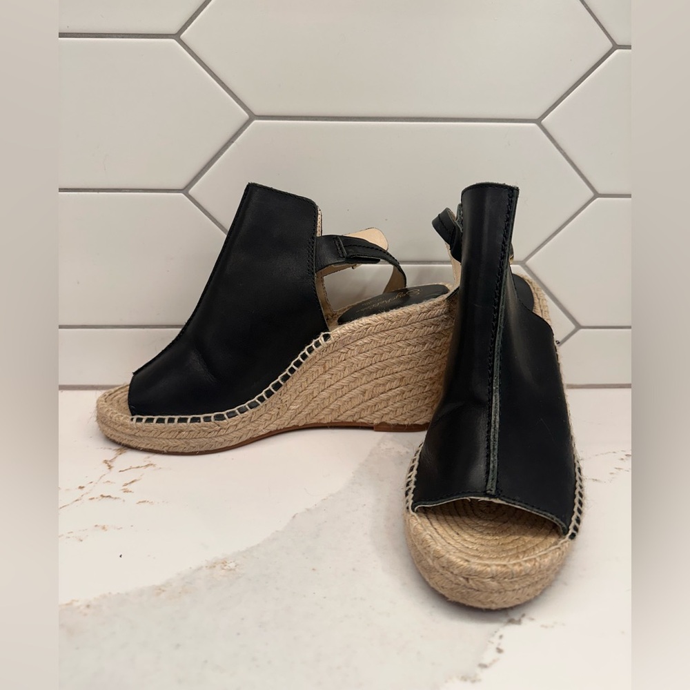 Seychelles Black Wedge Espadrilles